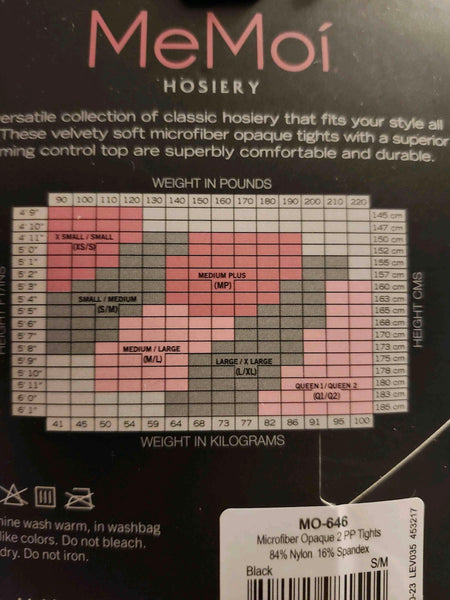 Memoi Women's Microfibre Opaque Control Top Tights 2 Pack