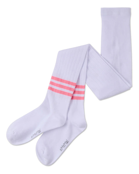 Girls bright stripe cotton tights