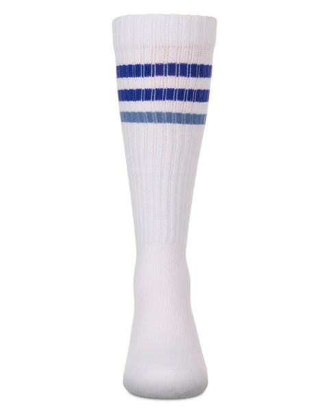 Girls two tone varsity stripe knee sock