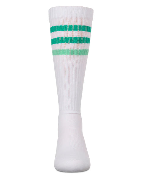 Girls two tone varsity stripe knee sock