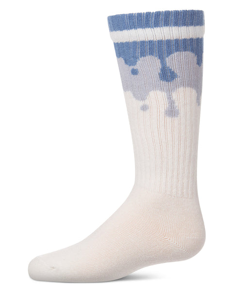 Girls "Paint Drip" Ribbed Cotton-Blend Novelty Knee High Sock