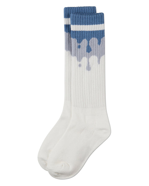 Girls "Paint Drip" Ribbed Cotton-Blend Novelty Knee High Sock