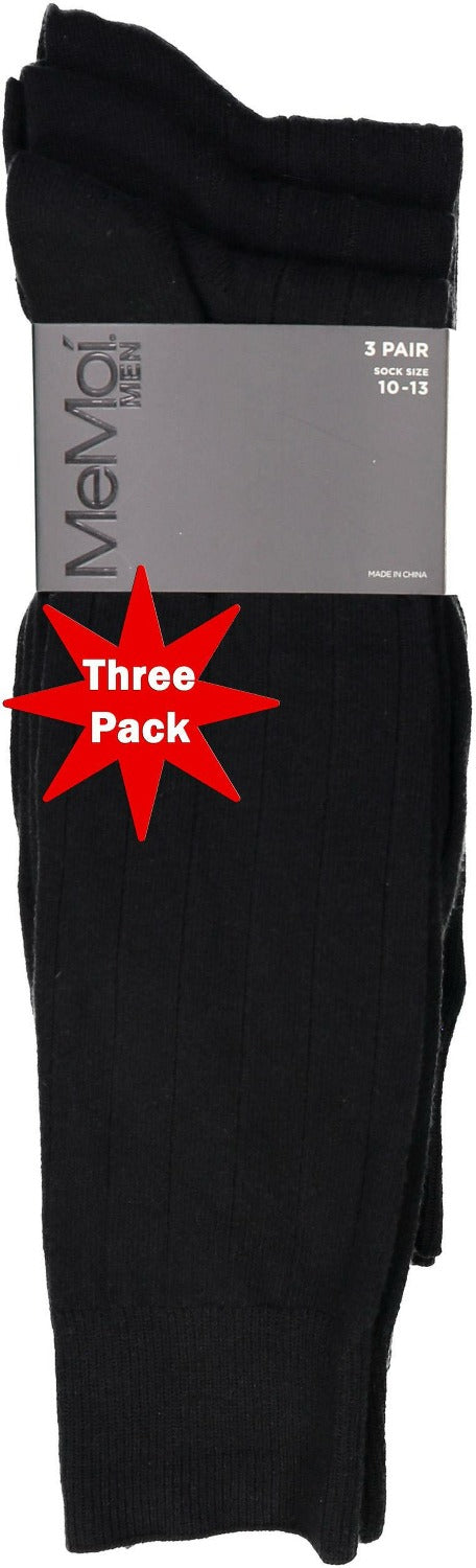 Memoi Mens Ribbed Socks 3 Pack