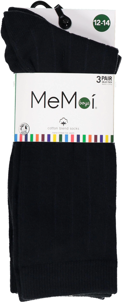 Memoi 3 Pair Cotton Boy Crew Socks