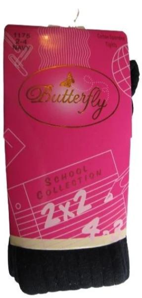 Butterfly Ribbed Cotton Tights