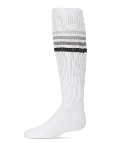 Thin Ribbed Athletic Striped Knee High