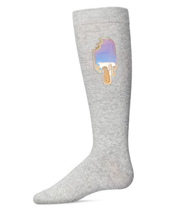 Girls Iridescent Popsicle Cotton Blend Knee High Socks