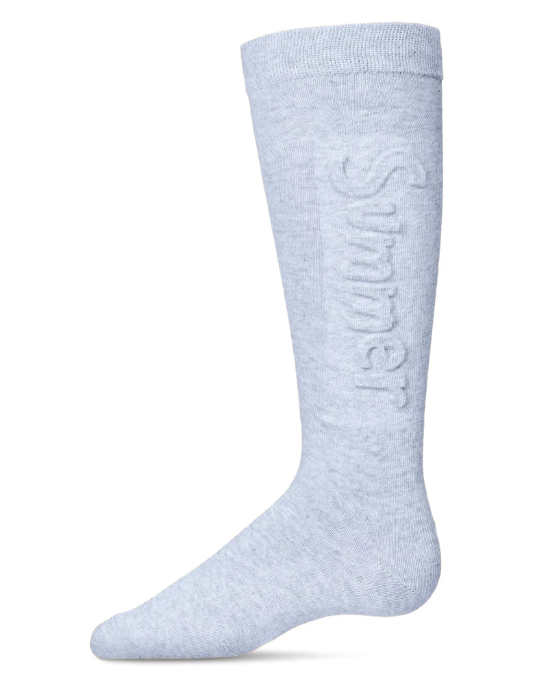 Girls Embossed Summer Cotton Blend Knee High Socks